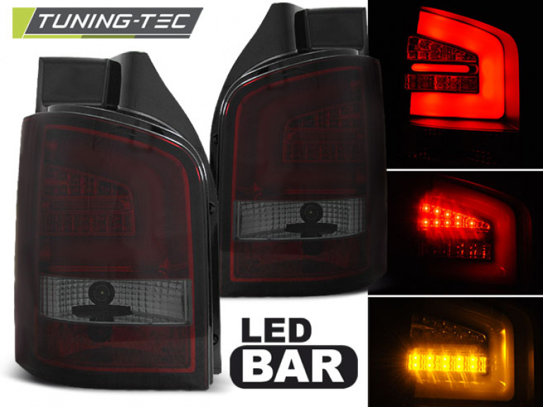 LED Lightbar Design Rückleuchten für VW T5 GP 10-15 rot/rauch